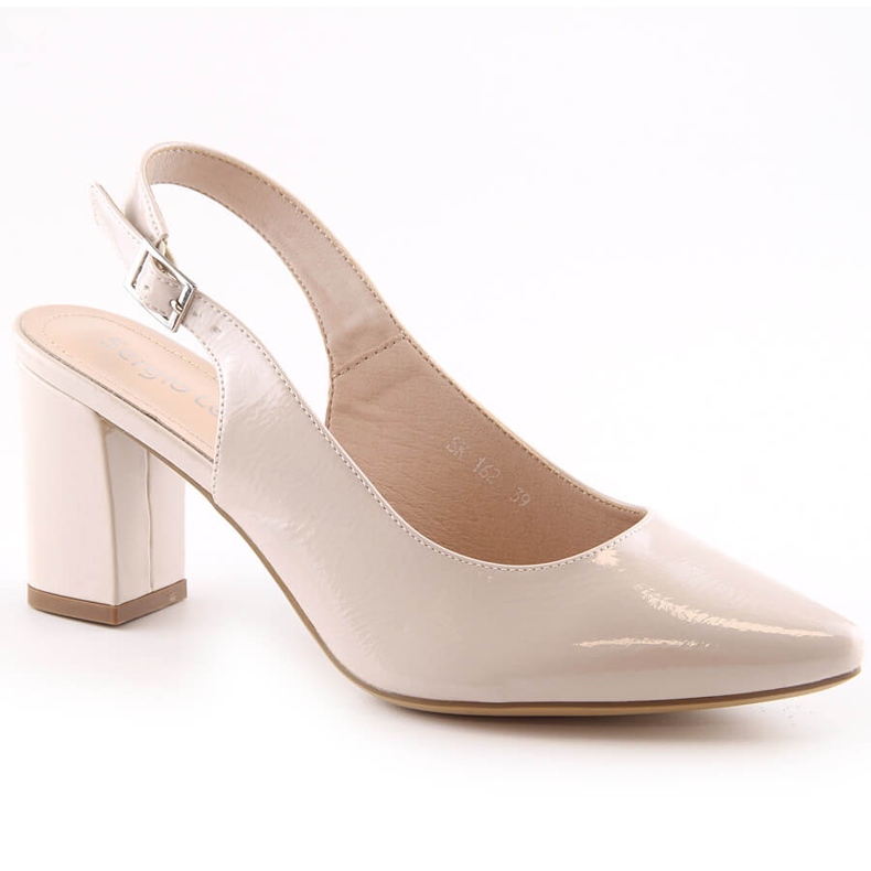 Naisten beigenväriset kiiltonahkasandaalit Sergio Leone SK162