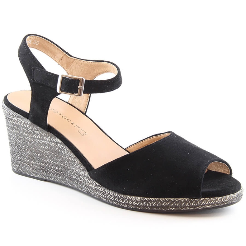 Naisten mustat mokkanahkasandaalit Potocki SZ12100