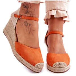 Suede Espadrilles Wedge Sandaalit Oranssi Cammer