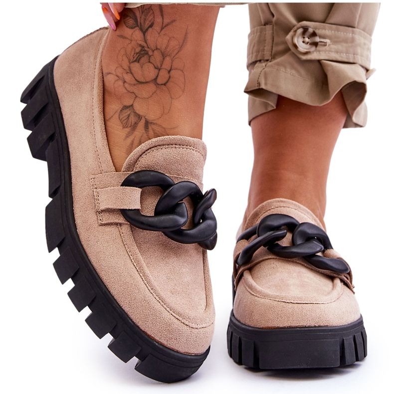 Vinceza Naisten mokkanahkaiset housut Beige Bennett musta