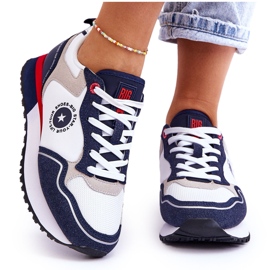 Naisten lenkkarit Memory Foam System Big Star LL274538 valkoinen-laivastonsininen