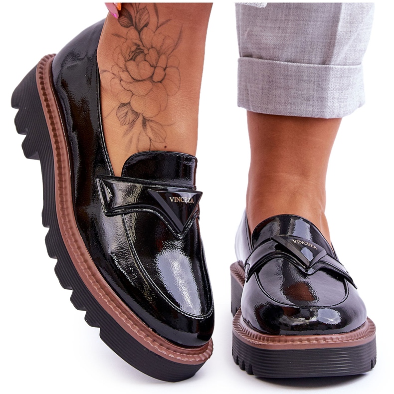 Vinceza Lakatut naisten housut, joissa on koristelu musta Jonett