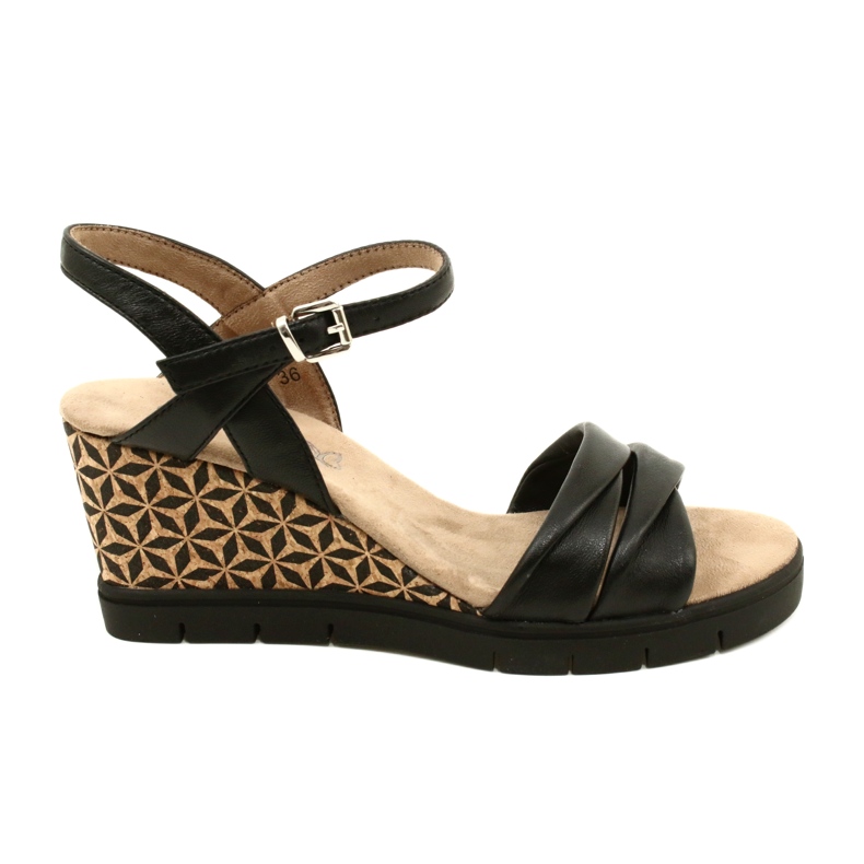 Caprice Wedge -nahkasandaalit 9-28710-20 040 musta Softnap