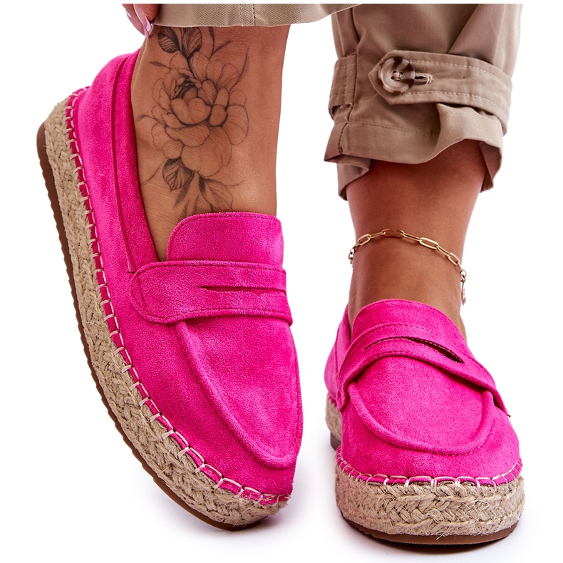 FI1 Naisten mokkanahka Espadrilles Fuchsia Keyla vaaleanpunainen