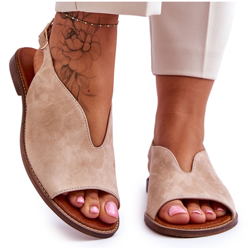 Lewski Shoes Naisten mokkanahkasandaalit Lewski-kengät 3220/X beige