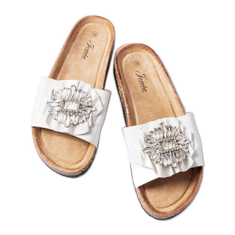 Royn valkoiset korkkipohjalliset tossut valkoinen