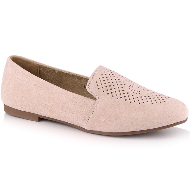 Nahkaa mokkanahkaa mukavat slip-on kengät beige S.Barski LR29515