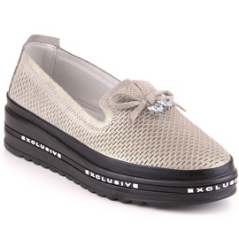 S.Barski AL22400 naisten nahkaiset mukavat, kultaiset kengät kultainen