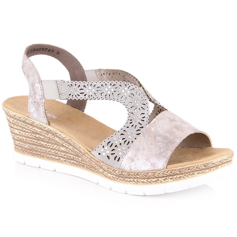 Mukavat naisten slip-on sandaalit joustavalla Rieker 61916-91 monivärinen