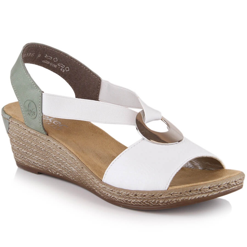 Mukavat naisten kiila sandaalit Rieker 624H6-80 valkoinen