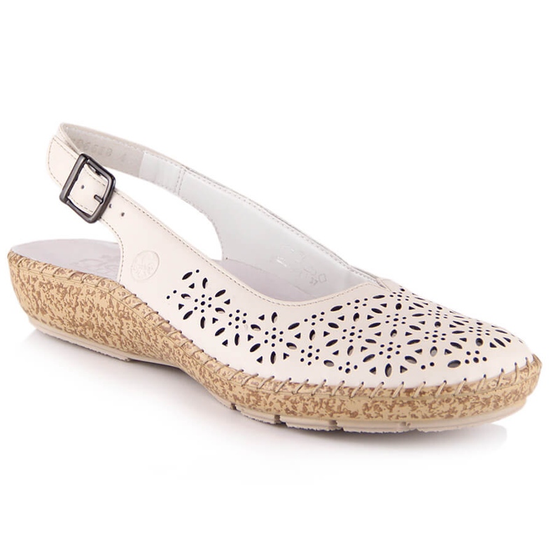 Mukavat nahkaiset harjakattoiset sandaalit beige Rieker 44861-60