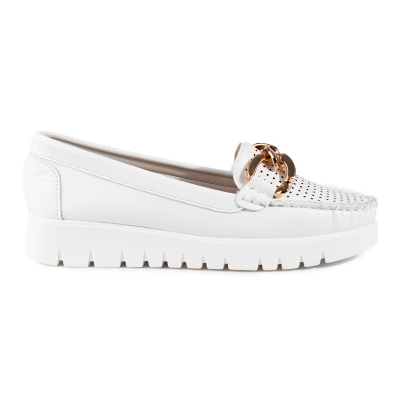 W. Potocki Mokasiinit paksulla pohjalla ketjulla Potocki valkoinen