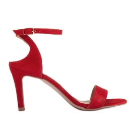 Marco Shoes Tyylikkäät sandaalit luonnollisesta mokkasta punainen