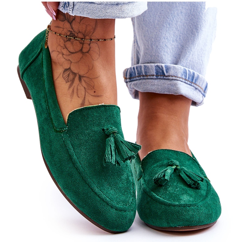 Belluci Suede Classic Loafers hapsuilla Green Averil vihreä