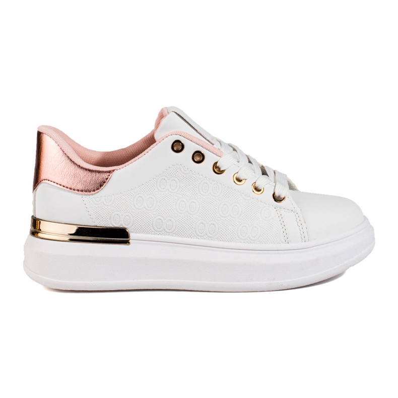 Naisten valkoiset Shelovet-lenkkarit kullalla valkoinen