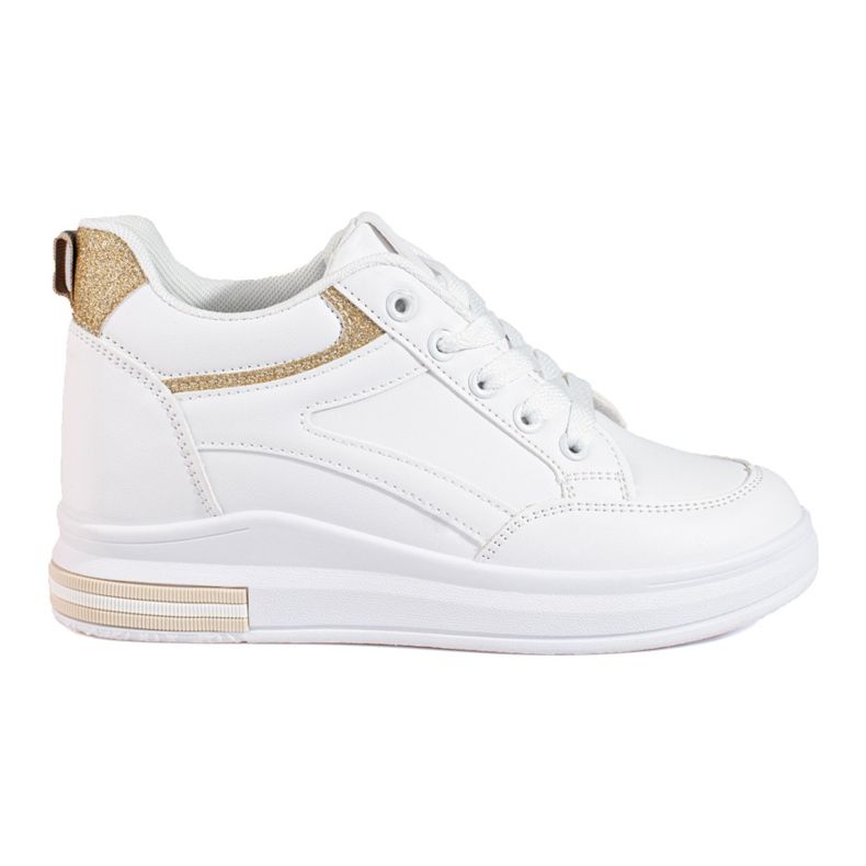 Shelovetin valkoiset lenkkarit, joissa on piilokiila valkoinen