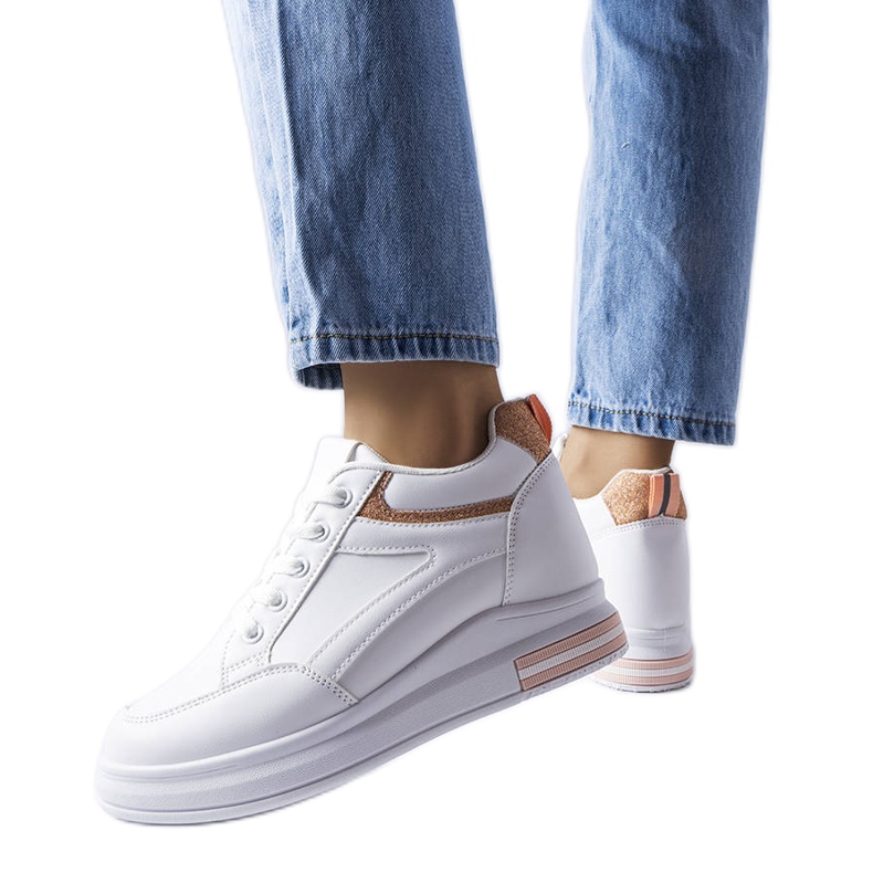 Bonevil valkoiset tennarit, joissa on glitter-sisäkkeet valkoinen