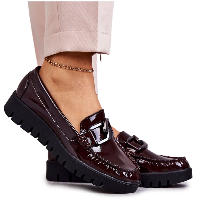 Sergio Leone Lakatut loaferit Burgundy Kjersti -tasolla punainen