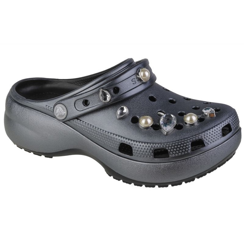 Crocs Classic Platform Crystals Pearls Clog W 208342-001 harmaa