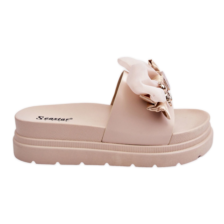 PE1 Tossut, joissa rusetti ja koristeellinen teddy beige Suzy