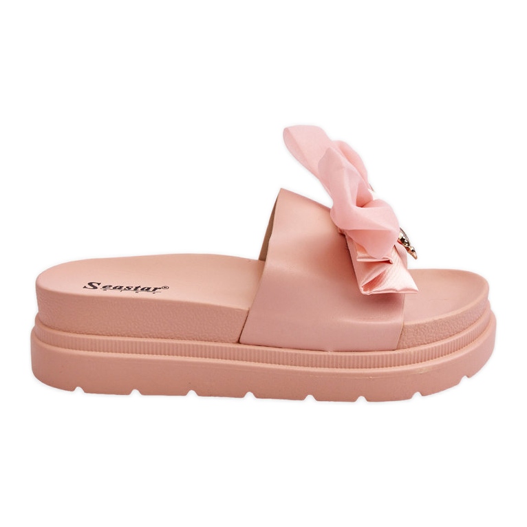 PE1 Tossut rusetilla ja koristeellisella Nallekarhulla Vaaleanpunainen Suzy