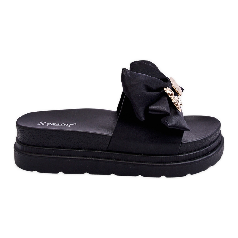 PE1 Tossut, joissa rusetti ja koristeellinen nalle, musta Suzy