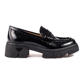 Mustat klassiset Shelovet platform mokasiinit