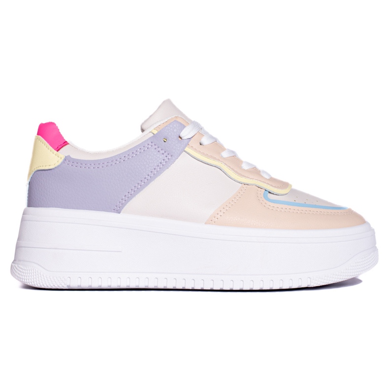 Moniväriset lenkkarit paksulla Shelovet-alustalla beige