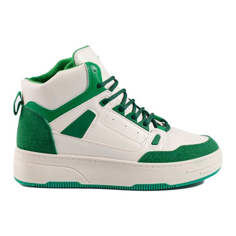 Shelovetin valkoiset ja vihreät korkeat tennarit valkoinen