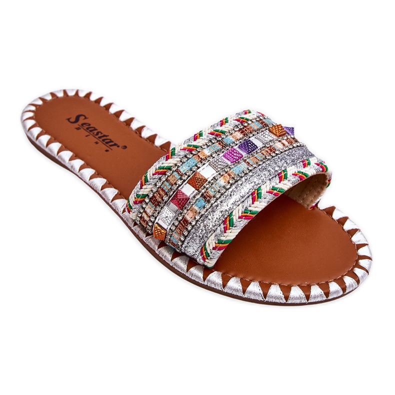 Naisten koristeelliset sandaalit, valkoinen Bellisa hopea