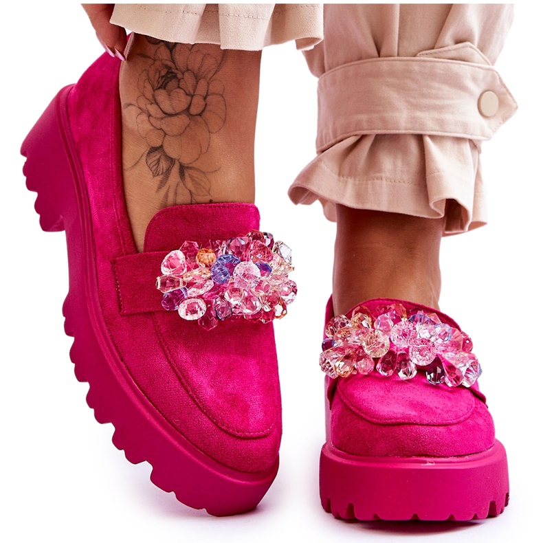 Bestelle Naisten koristeelliset loaferit Fuchsia Brenda vaaleanpunainen