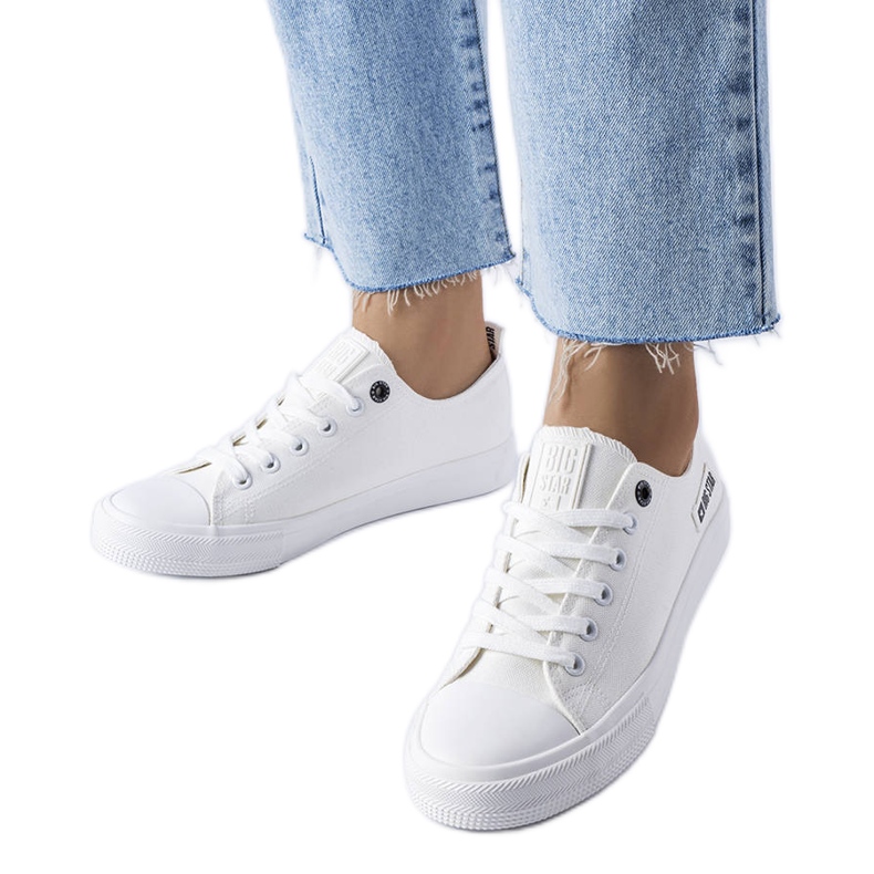 Big Star KK274008 valkoiset kankaiset tennarit valkoinen