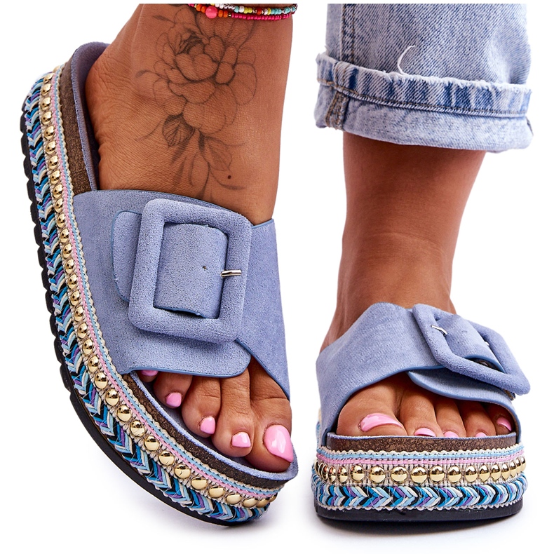 PS1 Naisten siniset Joyce koristellut alustatossut sininen