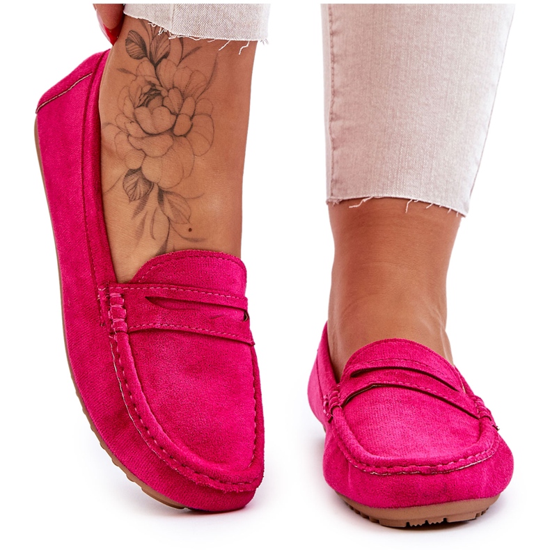 Naisten klassiset mokkanahkaiset loafers Fuchsia Ivana vaaleanpunainen