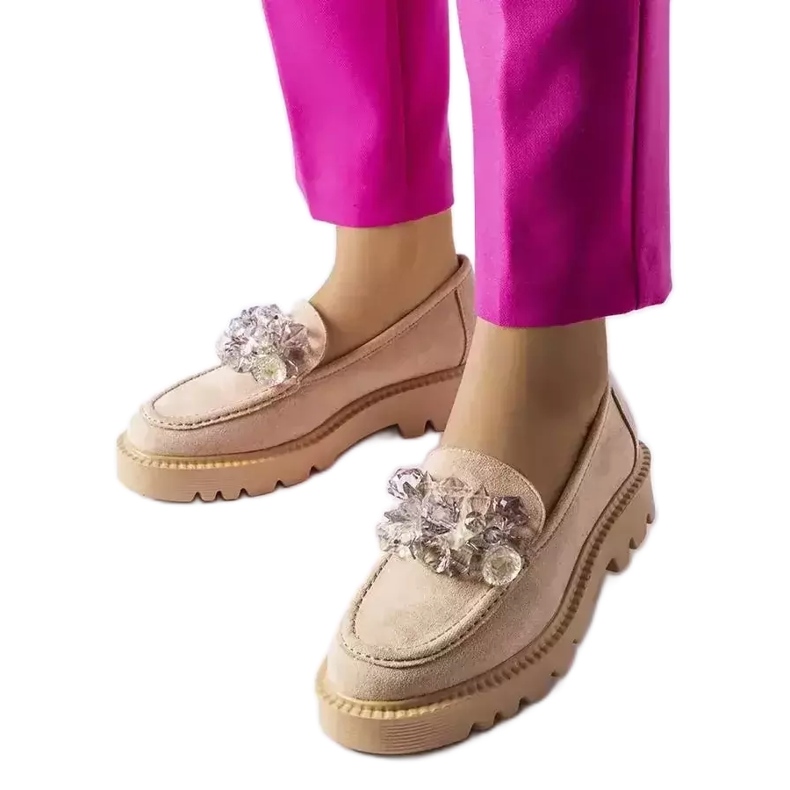Venezia Vinceza-kiteillä koristeltu beige-loafer