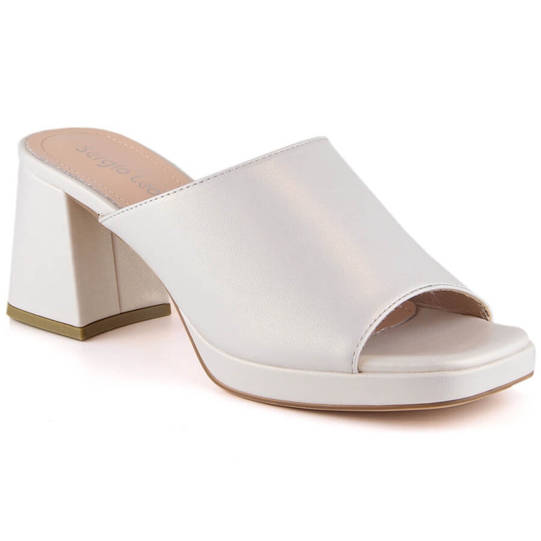 Naisten helmisandaalit tolppanauhassa Sergio Leone KL322 beige