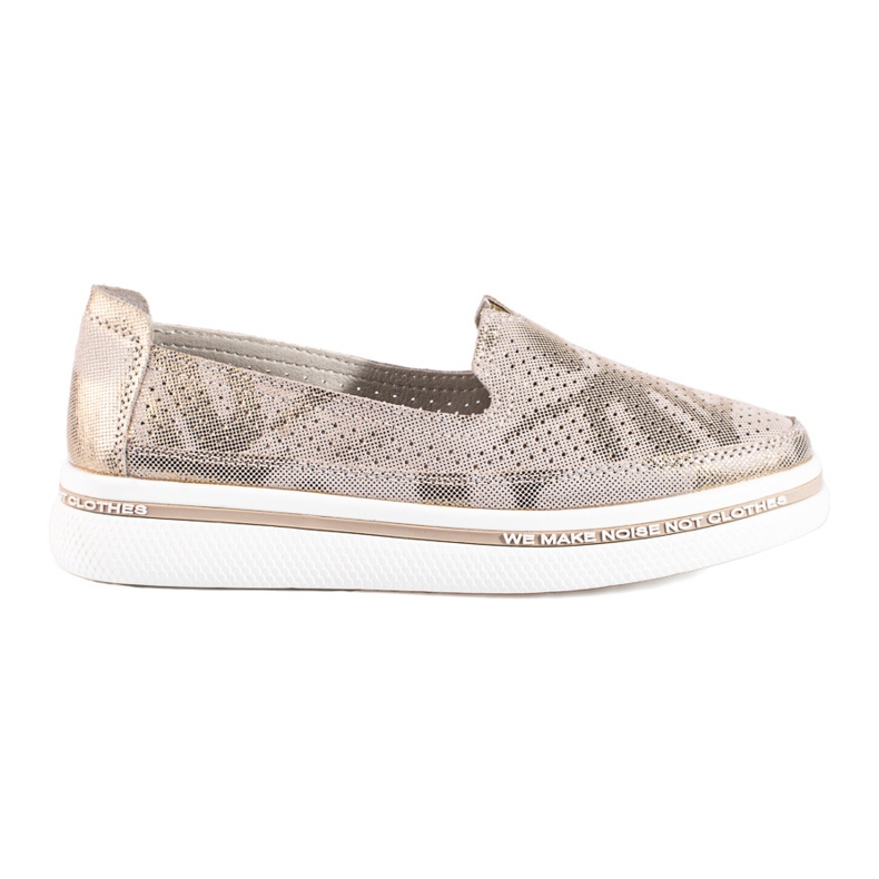 Shelovet nahkaiset kultaiset harjakattoiset kengät kultainen