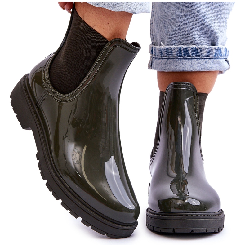 BM Naisten slip on galoshes Chelsea Boots Tummanvihreä Larone