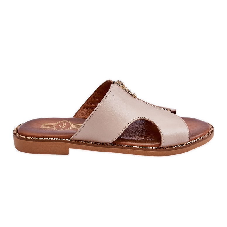 Lemar Naisten tossut koristeellisella vetoketjulla beige Clarence