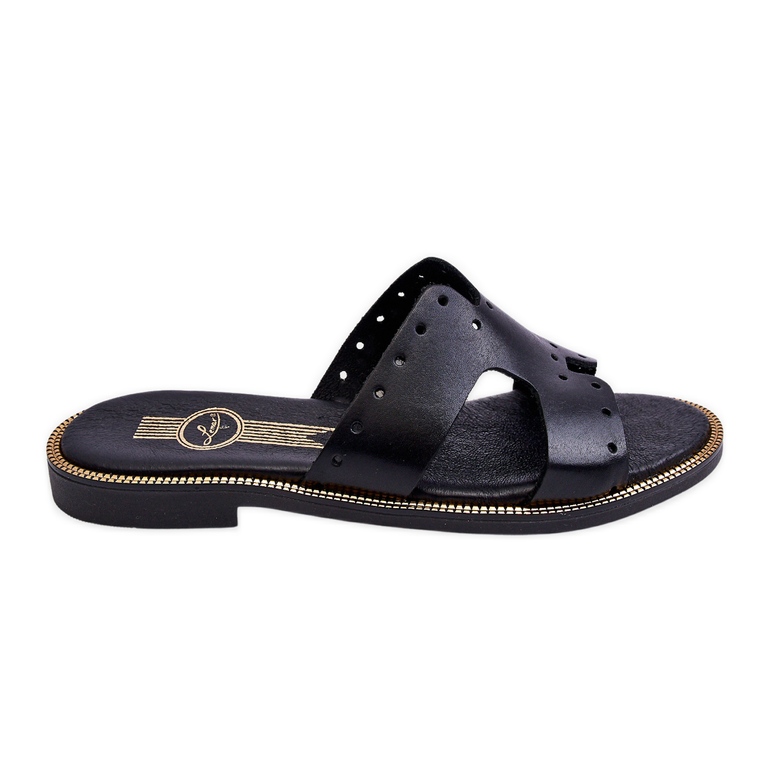 Lemar Naisten tossut koristeellisilla leikkauksilla Musta Emily