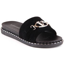 Vinceza W 30183 mustat tossut koristeella