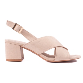 Shelovetin beige-mokkakorkokengät sandaalit