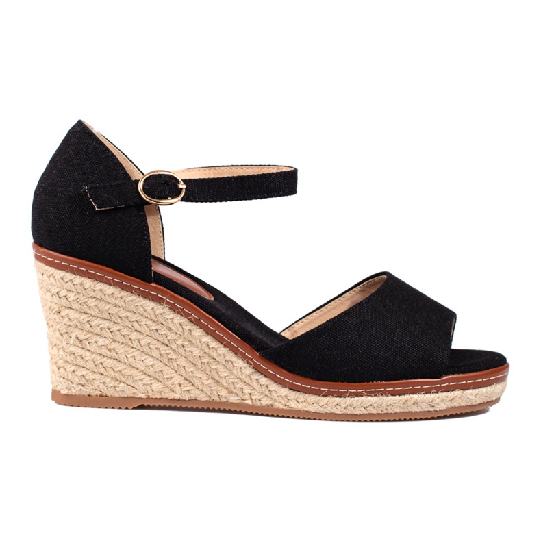 Shelovetin beige espadrille-kiila sandaalit