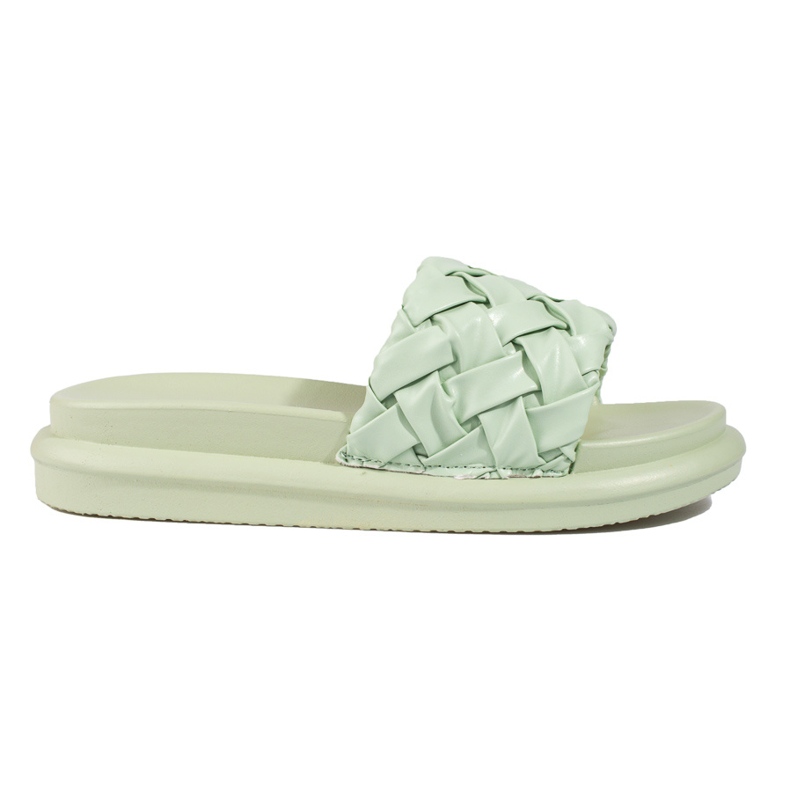 Vaaleanvihreät tossut paksulla Shelovet-tasolla