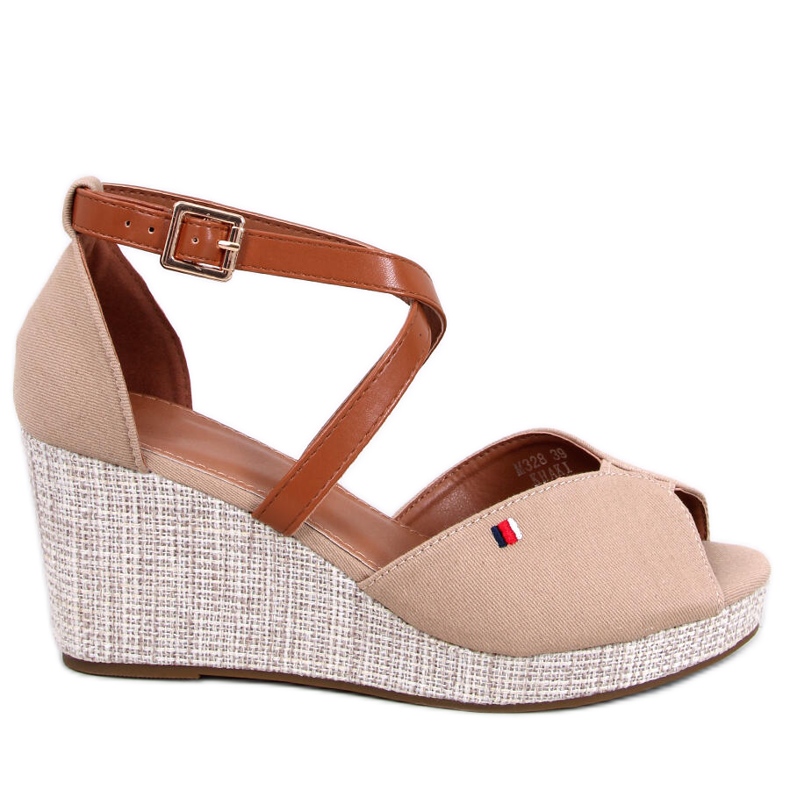 Berna Khaki avokärkisandaalit beige