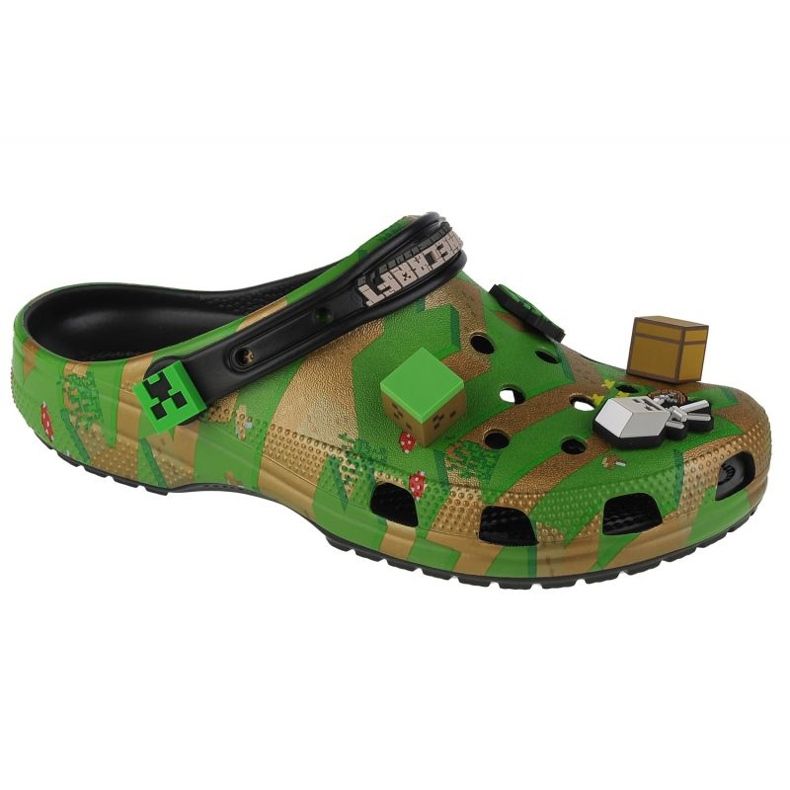Puukengät Crocs Elevated Minecraft Classic Clog 208472-90H vihreä