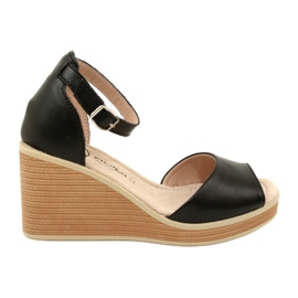 Filippo DS4507 BK Nahkasandaalit Mustat