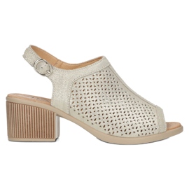 Beige/kulta Filippo Openwork Nahkasandaalit DS4475 kultainen