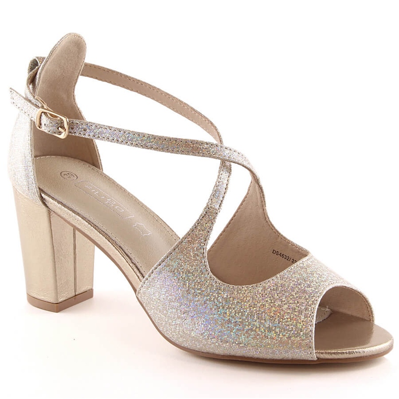 Naisten tyylikkäät kultaiset brokadisandaalit Filippo Ds 4632 -pylväässä kultainen