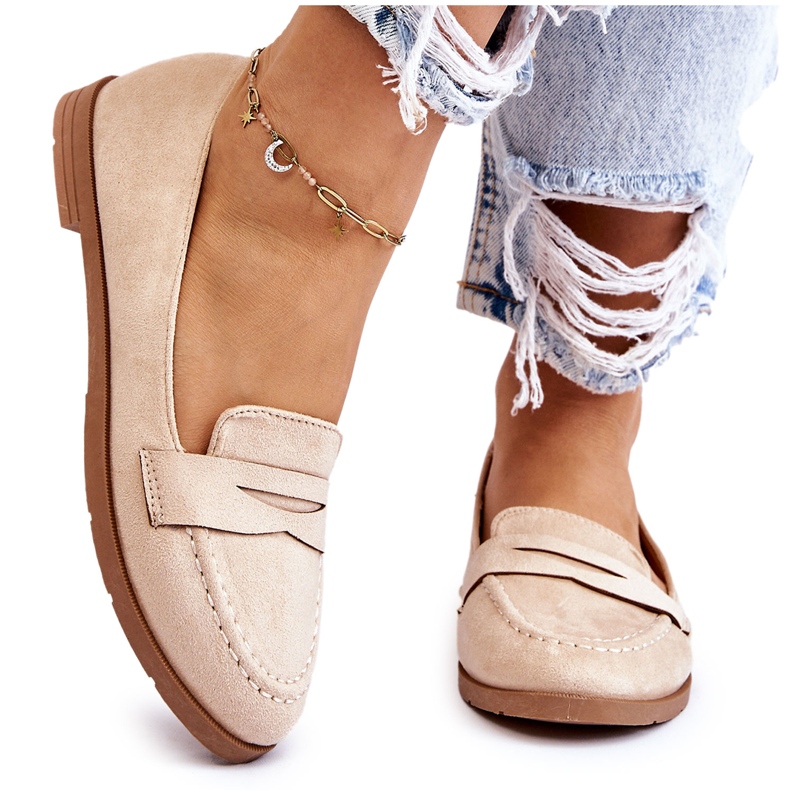 PS1 Mukavat mokkanahkaiset naisten loaferit beige Lucca
